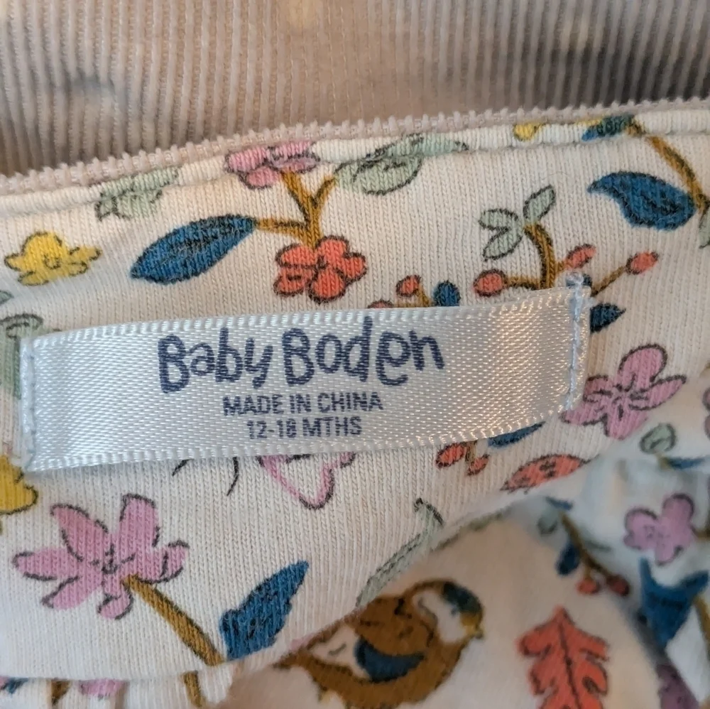 Baby Boden Easter Bunny Corduroy Romper Overall 12-18m